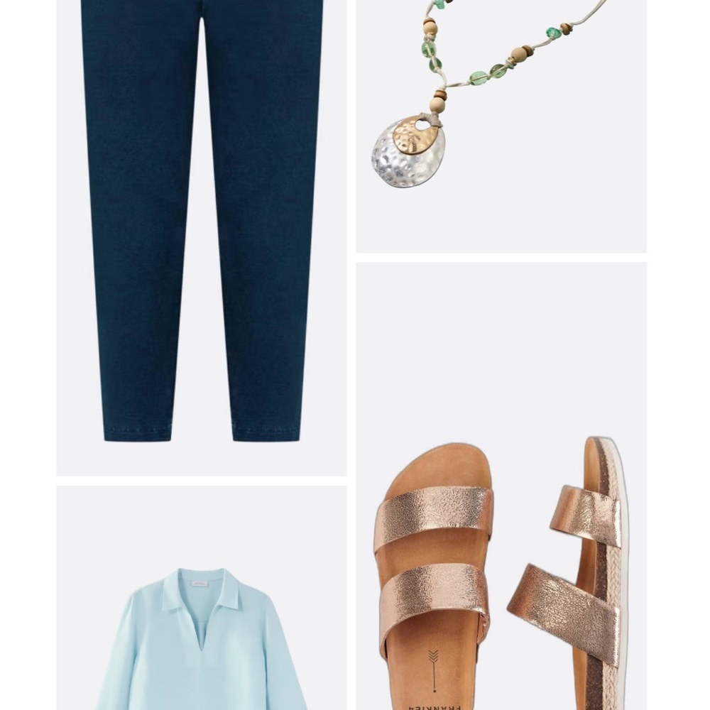 J. Jill Indigo Denim Knit Ponte Crops - Picture 10 of 15